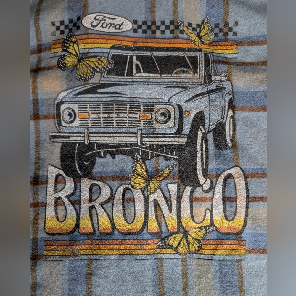 Ford Blue and Brown Plaid (Flannel) Button Up Shirt - Picture 7 of 10